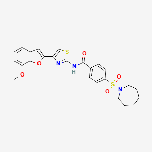 4-(azepan-1-ylsulfonyl)-N-(4-(7-ethoxybenzofuran-2-yl)thiazol-2-yl)benzamide