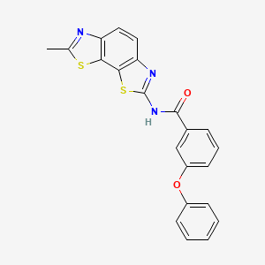 molecular formula C22H15N3O2S2 B2528827 N-(7-methyl-[1,3]thiazolo[4,5-g][1,3]benzothiazol-2-yl)-3-phenoxybenzamide CAS No. 361158-93-2