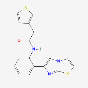 molecular formula C17H13N3OS2 B2528829 N-(2-(咪唑并[2,1-b]噻唑-6-基)苯基)-2-(噻吩-3-基)乙酰胺 CAS No. 1795210-45-5