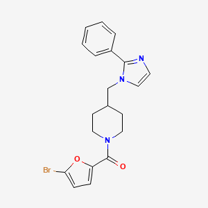 (5-bromofuran-2-yl)(4-((2-phenyl-1H-imidazol-1-yl)methyl)piperidin-1-yl)methanone