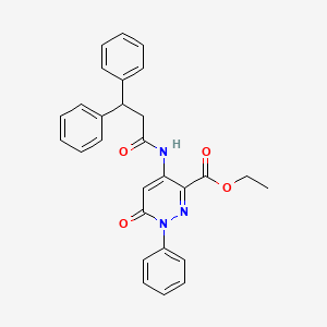 molecular formula C28H25N3O4 B2528832 Ethyl 4-(3,3-diphenylpropanamido)-6-oxo-1-phenyl-1,6-dihydropyridazine-3-carboxylate CAS No. 941885-62-7