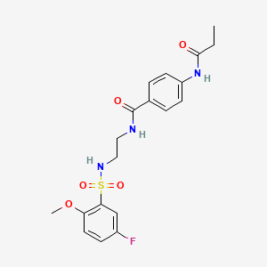 N-(2-(5-fluoro-2-methoxyphenylsulfonamido)ethyl)-4-propionamidobenzamide