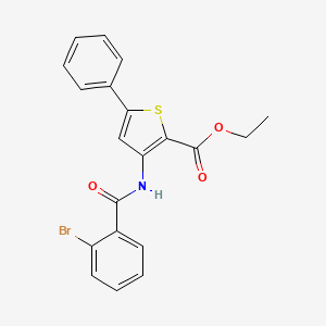 molecular formula C20H16BrNO3S B2528838 Ethyl 3-(2-bromobenzamido)-5-phenylthiophene-2-carboxylate CAS No. 476298-31-4