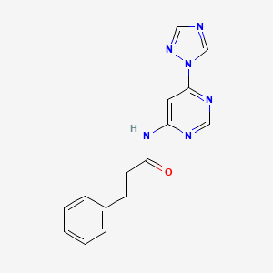N-(6-(1H-1,2,4-triazol-1-yl)pyrimidin-4-yl)-3-phenylpropanamide