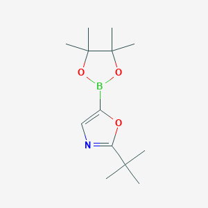 molecular formula C13H22BNO3 B2528850 Éster de pinacol de ácido 2-terc-butil-oxazol-5-borónico CAS No. 2408429-93-4