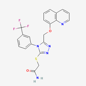 2-[[5-(Quinolin-8-yloxymethyl)-4-[3-(trifluoromethyl)phenyl]-1,2,4-triazol-3-yl]sulfanyl]acetamide