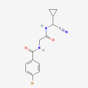 molecular formula C14H14BrN3O2 B2528857 2-[(4-bromophenyl)formamido]-N-[cyano(cyclopropyl)methyl]acetamide CAS No. 1797878-16-0