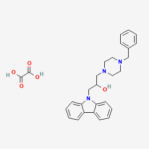 molecular formula C28H31N3O5 B2528859 1-(4-苄基哌嗪-1-基)-3-(9H-咔唑-9-基)丙-2-醇草酸盐 CAS No. 852691-38-4