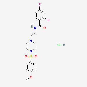 molecular formula C20H24ClF2N3O4S B2528862 2,4-difluoro-N-(2-(4-((4-methoxyphenyl)sulfonyl)piperazin-1-yl)ethyl)benzamide hydrochloride CAS No. 1189425-72-6