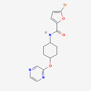 molecular formula C15H16BrN3O3 B2528864 5-bromo-N-((1r,4r)-4-(pyrazin-2-yloxy)cyclohexyl)furan-2-carboxamide CAS No. 2034396-06-8