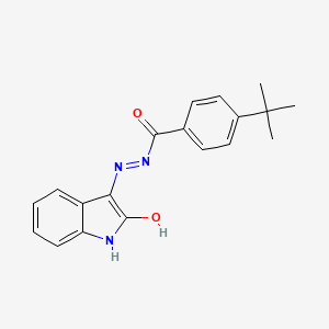 molecular formula C19H19N3O2 B2528868 4-tert-butyl-N'-[(3E)-2-oxo-1,2-dihydro-3H-indol-3-ylidene]benzohydrazide CAS No. 324777-26-6