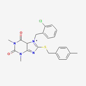 molecular formula C22H21ClN4O2S B2528883 7-[(2-chlorophenyl)methyl]-1,3-dimethyl-8-{[(4-methylphenyl)methyl]sulfanyl}-2,3,6,7-tetrahydro-1H-purine-2,6-dione CAS No. 374607-87-1