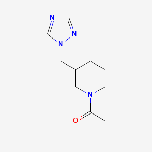 molecular formula C11H16N4O B2528884 1-[3-(1,2,4-Triazol-1-ylmethyl)piperidin-1-yl]prop-2-en-1-one CAS No. 2179723-65-8