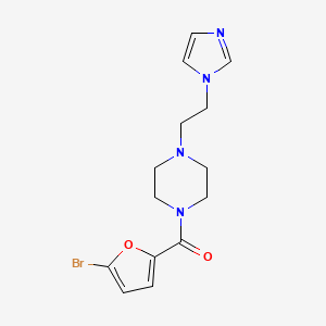 molecular formula C14H17BrN4O2 B2528887 (4-(2-(1H-咪唑-1-基)乙基)哌嗪-1-基)(5-溴呋喃-2-基)甲酮 CAS No. 1396887-12-9