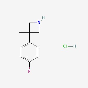 molecular formula C10H13ClFN B2528888 3-(4-Fluorophenyl)-3-methylazetidine;hydrochloride CAS No. 2411263-25-5