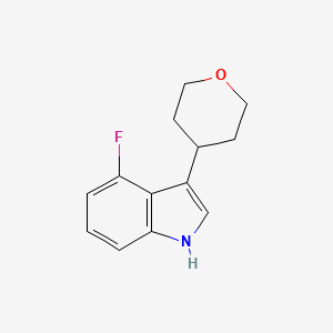 molecular formula C13H14FNO B2528889 4-Fluoro-3-(tetrahydro-2H-pyran-4-yl)-1H-indole CAS No. 1707358-78-8