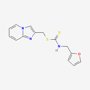 molecular formula C14H13N3OS2 B2528890 咪唑并[1,2-a]吡啶-2-基甲基(呋喃-2-基甲基)氨基甲酸二硫代酯 CAS No. 622794-31-4