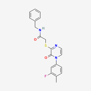 N-benzyl-2-[4-(3-fluoro-4-methylphenyl)-3-oxopyrazin-2-yl]sulfanylacetamide