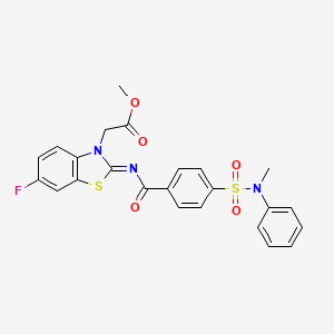 molecular formula C24H20FN3O5S2 B2528892 2-[6-氟-2-[4-[甲基(苯基)磺酰胺基]苯甲酰]亚氨基-1,3-苯并噻唑-3-基]乙酸甲酯 CAS No. 865198-26-1