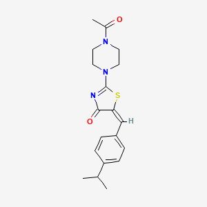 molecular formula C19H23N3O2S B2528911 (E)-2-(4-乙酰哌嗪-1-基)-5-(4-异丙苯亚甲基)噻唑-4(5H)-酮 CAS No. 578723-62-3