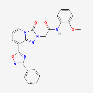 molecular formula C23H18N6O4 B2528917 N-(2-methoxyphenyl)-2-[3-oxo-8-(3-phenyl-1,2,4-oxadiazol-5-yl)[1,2,4]triazolo[4,3-a]pyridin-2(3H)-yl]acetamide CAS No. 1251583-39-7