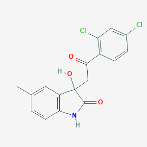 molecular formula C17H13Cl2NO3 B252892 3-[2-(2,4-dichlorophenyl)-2-oxoethyl]-3-hydroxy-5-methyl-1,3-dihydro-2H-indol-2-one 