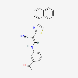 molecular formula C24H17N3OS B2528930 (E)-3-((3-乙酰苯基)氨基)-2-(4-(萘-1-基)噻唑-2-基)丙烯腈 CAS No. 683258-78-8