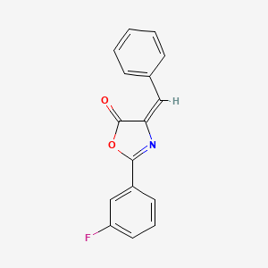 molecular formula C16H10FNO2 B2528939 (4E)-4-benzylidene-2-(3-fluorophenyl)-1,3-oxazol-5-one CAS No. 89242-22-8