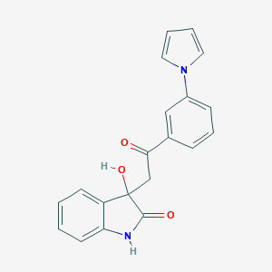 molecular formula C20H16N2O3 B252894 3-hydroxy-3-{2-oxo-2-[3-(1H-pyrrol-1-yl)phenyl]ethyl}-1,3-dihydro-2H-indol-2-one 