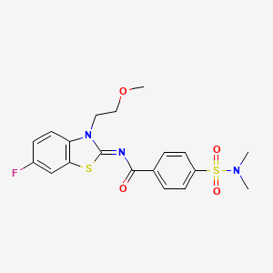 molecular formula C19H20FN3O4S2 B2528943 4-(dimethylsulfamoyl)-N-[6-fluoro-3-(2-methoxyethyl)-1,3-benzothiazol-2-ylidene]benzamide CAS No. 864976-40-9