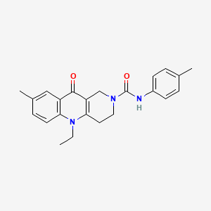 molecular formula C23H25N3O2 B2528947 5-Ethyl-8-methyl-N-(4-methylphenyl)-10-oxo-3,4-dihydro-1H-benzo[b][1,6]naphthyridine-2-carboxamide CAS No. 2319846-76-7