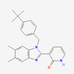 molecular formula C25H27N3O B2528953 3-{1-[4-(tert-butyl)benzyl]-5,6-dimethyl-1H-1,3-benzimidazol-2-yl}-2(1H)-pyridinone CAS No. 860787-78-6