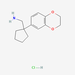[1-(2,3-Dihydro-1,4-benzodioxin-6-yl)cyclopentyl]methanamine hydrochloride