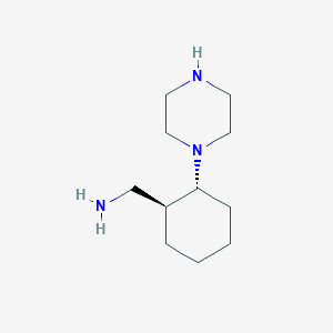 molecular formula C11H23N3 B2528957 [(1S,2R)-2-哌嗪-1-基环己基]甲胺 CAS No. 2460739-60-8