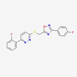 3-(2-fluorophenyl)-6-({[3-(4-fluorophenyl)-1,2,4-oxadiazol-5-yl]methyl}sulfanyl)pyridazine