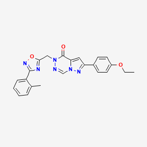 molecular formula C23H20N6O3 B2528963 7-(3,4-dimethylphenyl)-N-(2-furylmethyl)pyrazolo[1,5-a]pyrimidine-3-carboxamide CAS No. 1215681-56-3