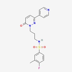 molecular formula C19H19FN4O3S B2528966 4-fluoro-3-methyl-N-(3-(6-oxo-3-(pyridin-4-yl)pyridazin-1(6H)-yl)propyl)benzenesulfonamide CAS No. 1021137-92-7
