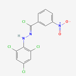 molecular formula C13H7Cl4N3O2 B2528969 N-(2,4,6-Trichlorophenyl)-3-nitrobenzenecarbohydrazonoyl chloride CAS No. 861363-66-8