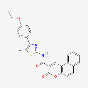 molecular formula C26H20N2O4S B2528970 N-[4-(4-乙氧基苯基)-5-甲基-1,3-噻唑-2-基]-3-氧代-3H-苯并[f]色满-2-甲酰胺 CAS No. 536732-90-8