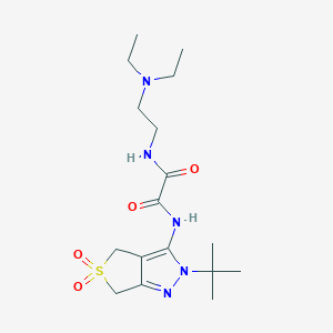 molecular formula C17H29N5O4S B2528979 N1-(2-(叔丁基)-5,5-二氧化-4,6-二氢-2H-噻吩并[3,4-c]吡唑-3-基)-N2-(2-(二乙氨基)乙基)草酰胺 CAS No. 941952-93-8