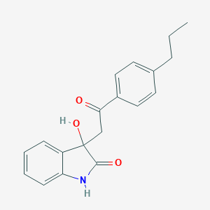 molecular formula C19H19NO3 B252898 3-hydroxy-3-[2-oxo-2-(4-propylphenyl)ethyl]-1,3-dihydro-2H-indol-2-one 