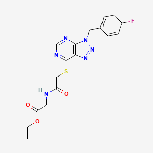 ethyl 2-[2-({3-[(4-fluorophenyl)methyl]-3H-[1,2,3]triazolo[4,5-d]pyrimidin-7-yl}sulfanyl)acetamido]acetate