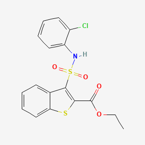 molecular formula C17H14ClNO4S2 B2528987 Ethyl 3-[(2-chlorophenyl)sulfamoyl]-1-benzothiophene-2-carboxylate CAS No. 932304-14-8