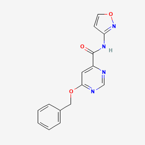molecular formula C15H12N4O3 B2528997 6-(benzyloxy)-N-(isoxazol-3-yl)pyrimidine-4-carboxamide CAS No. 2034581-03-6