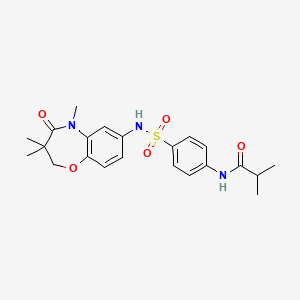 molecular formula C22H27N3O5S B2529005 N-(4-(N-(3,3,5-trimethyl-4-oxo-2,3,4,5-tetrahydrobenzo[b][1,4]oxazepin-7-yl)sulfamoyl)phenyl)isobutyramide CAS No. 921908-73-8