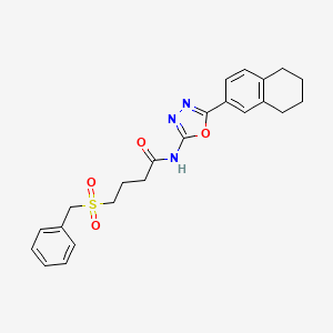 molecular formula C23H25N3O4S B2529007 4-(benzylsulfonyl)-N-(5-(5,6,7,8-tetrahydronaphthalen-2-yl)-1,3,4-oxadiazol-2-yl)butanamide CAS No. 923499-32-5