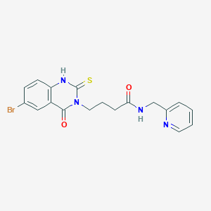 4-(6-bromo-4-oxo-2-sulfanylidene-1H-quinazolin-3-yl)-N-(pyridin-2-ylmethyl)butanamide