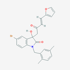 molecular formula C25H22BrNO4 B252902 5-bromo-1-(2,5-dimethylbenzyl)-3-[4-(2-furyl)-2-oxo-3-butenyl]-3-hydroxy-1,3-dihydro-2H-indol-2-one 