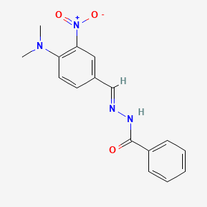 molecular formula C16H16N4O3 B2529021 (E)-N'-(4-(dimethylamino)-3-nitrobenzylidene)benzohydrazide CAS No. 325471-84-9