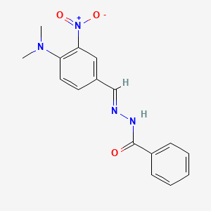 molecular formula C16H16N4O3 B2529021 (E)-N'-(4-(diméthylamino)-3-nitrobenzylidène)benzohydrazide CAS No. 325471-84-9